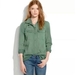 Madewell Army Green Tomboy Workshirt Button Down